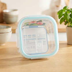 Glass Square Tupperware 800 ml